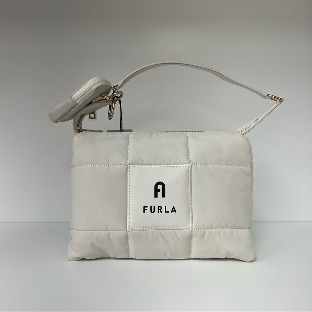 Furla Piuma Shoulder Bag in Talco (White)